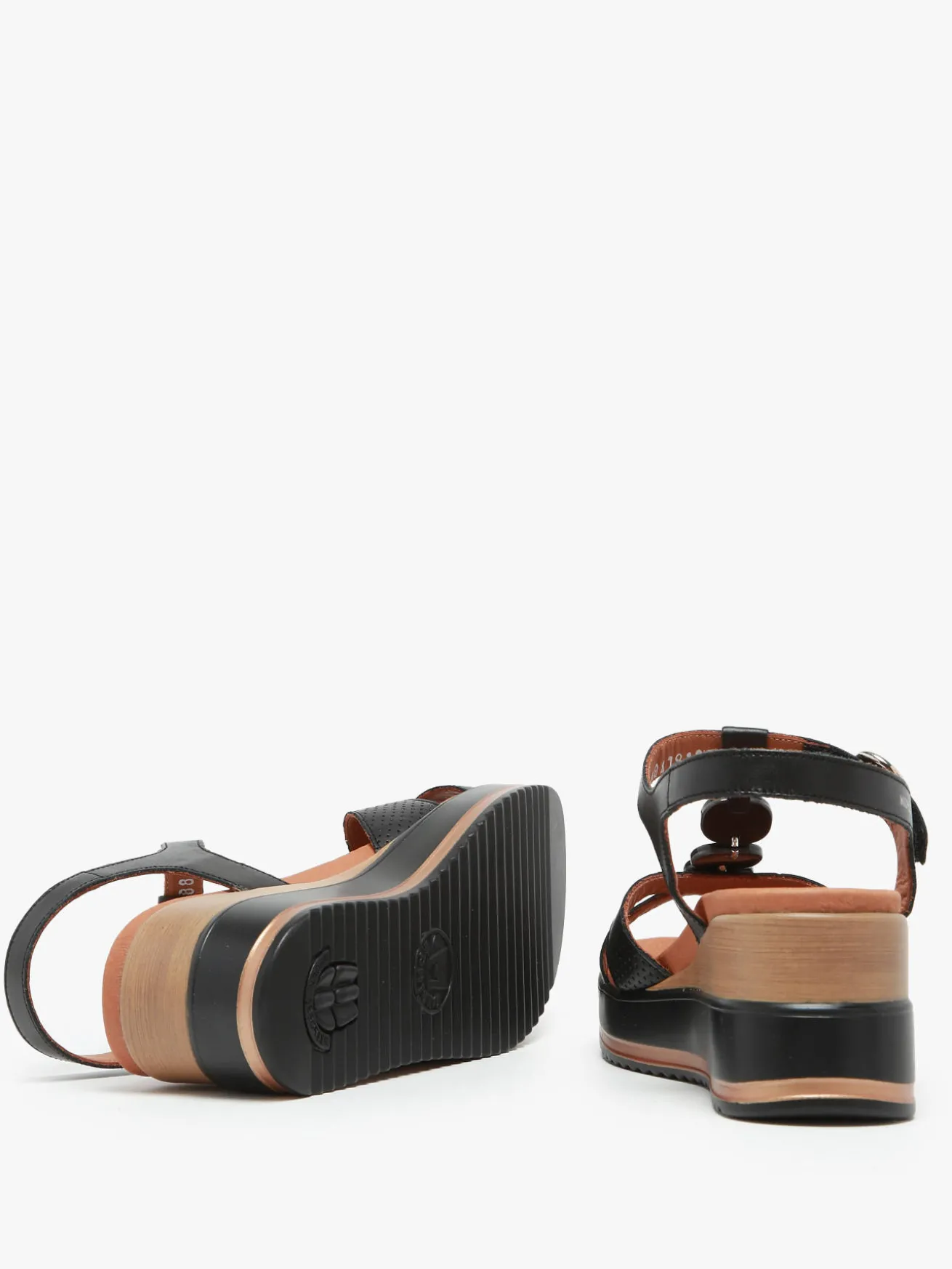 Sandales talon compensé en cuir MEPHISTO