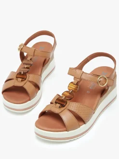 Sandales talon compensé en cuir MEPHISTO