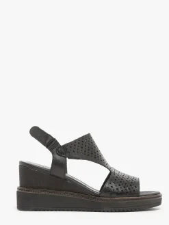 Sandales talon compensé en cuir TAMARIS