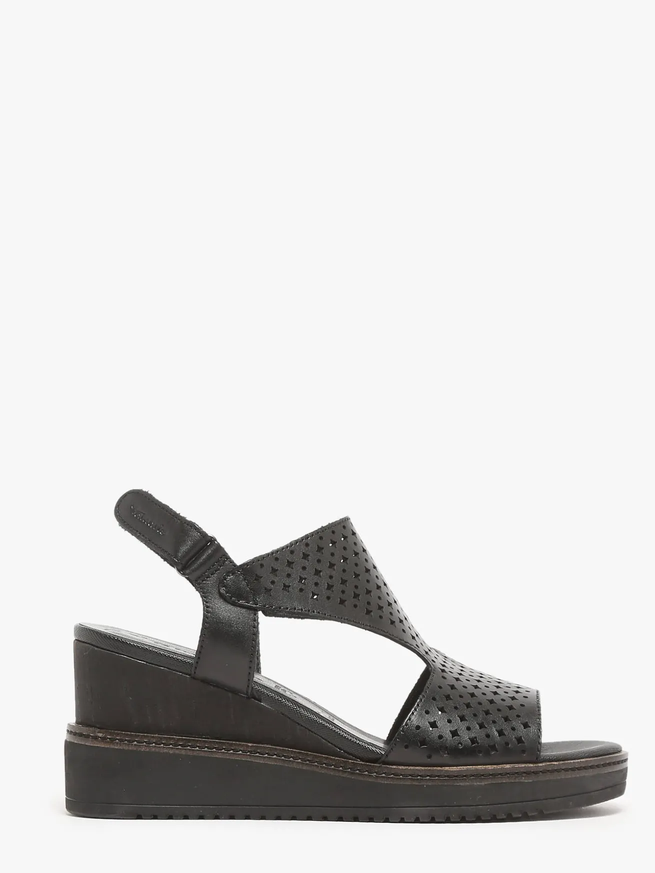 Sandales talon compensé en cuir TAMARIS